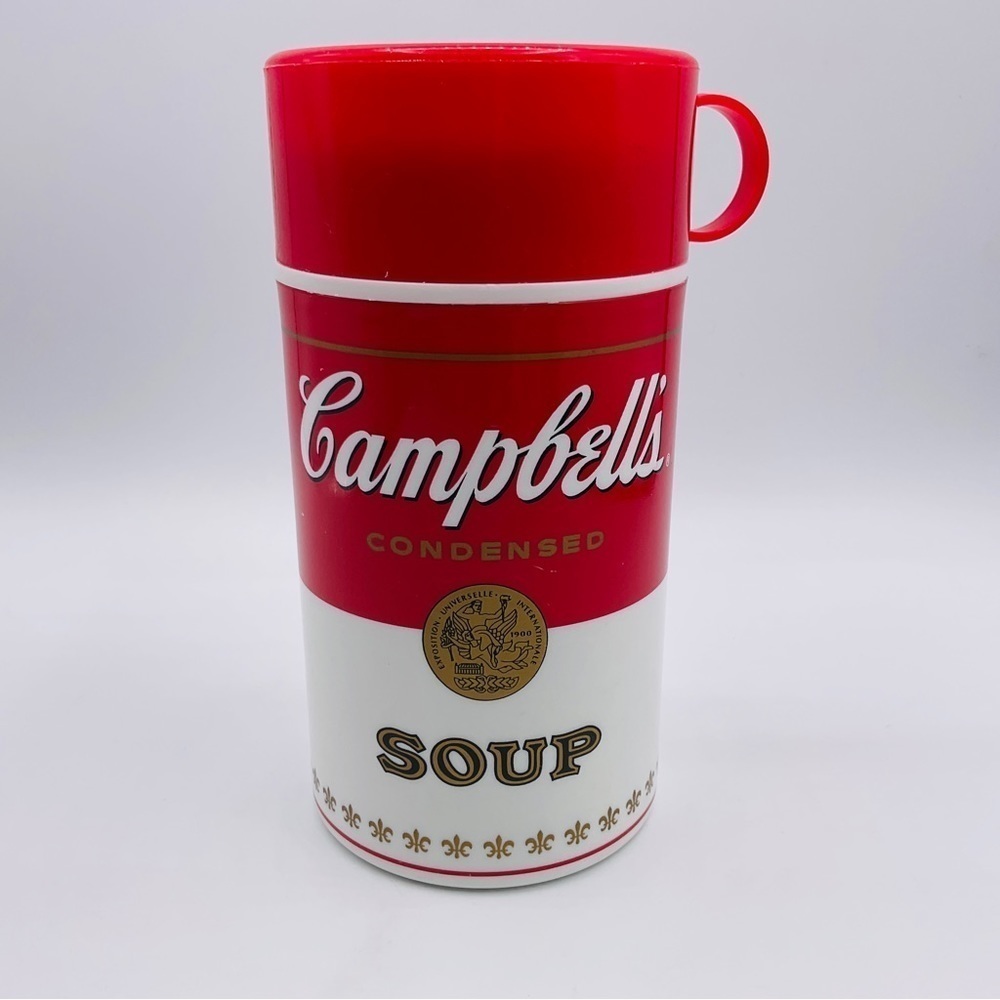 VINTAGE Campbell's Soup Container 11.5 oz  Insulated Thermos Can To Go 1998 EUC